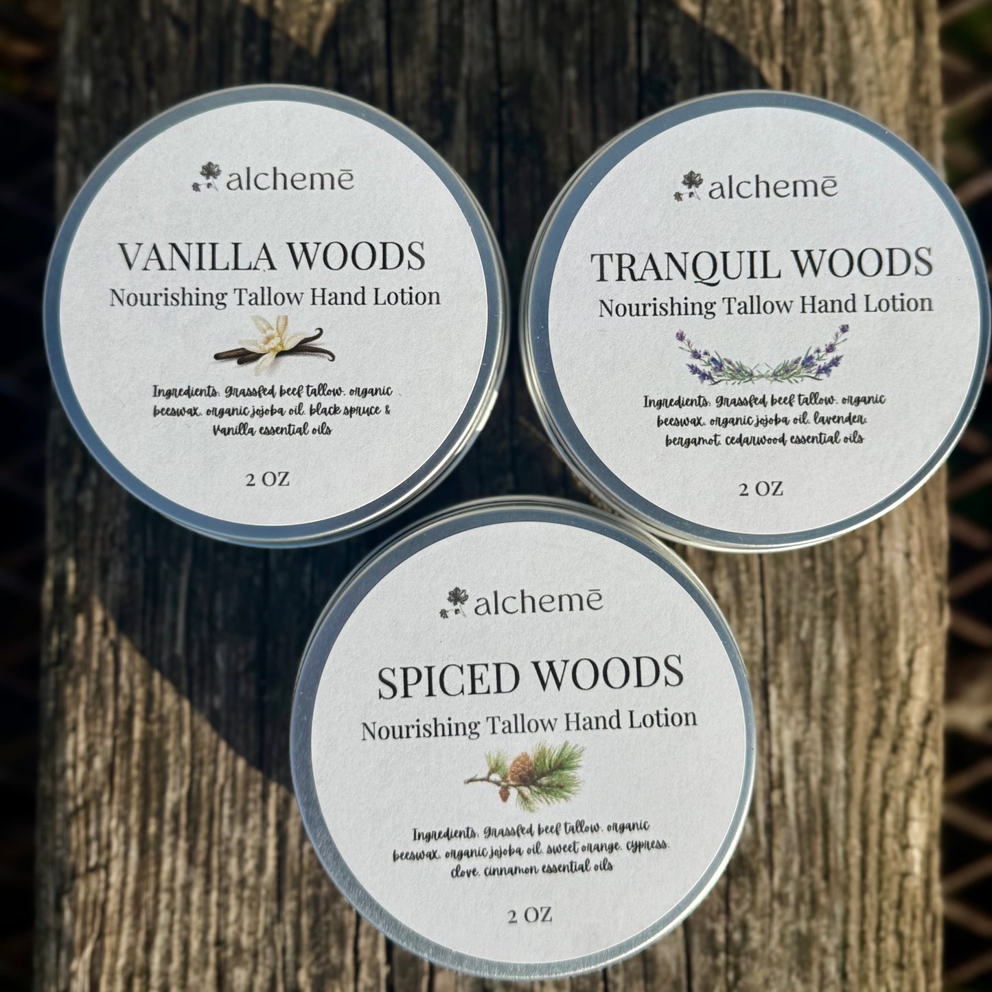 Tallow Hand Lotion Bar- Vanilla Woods